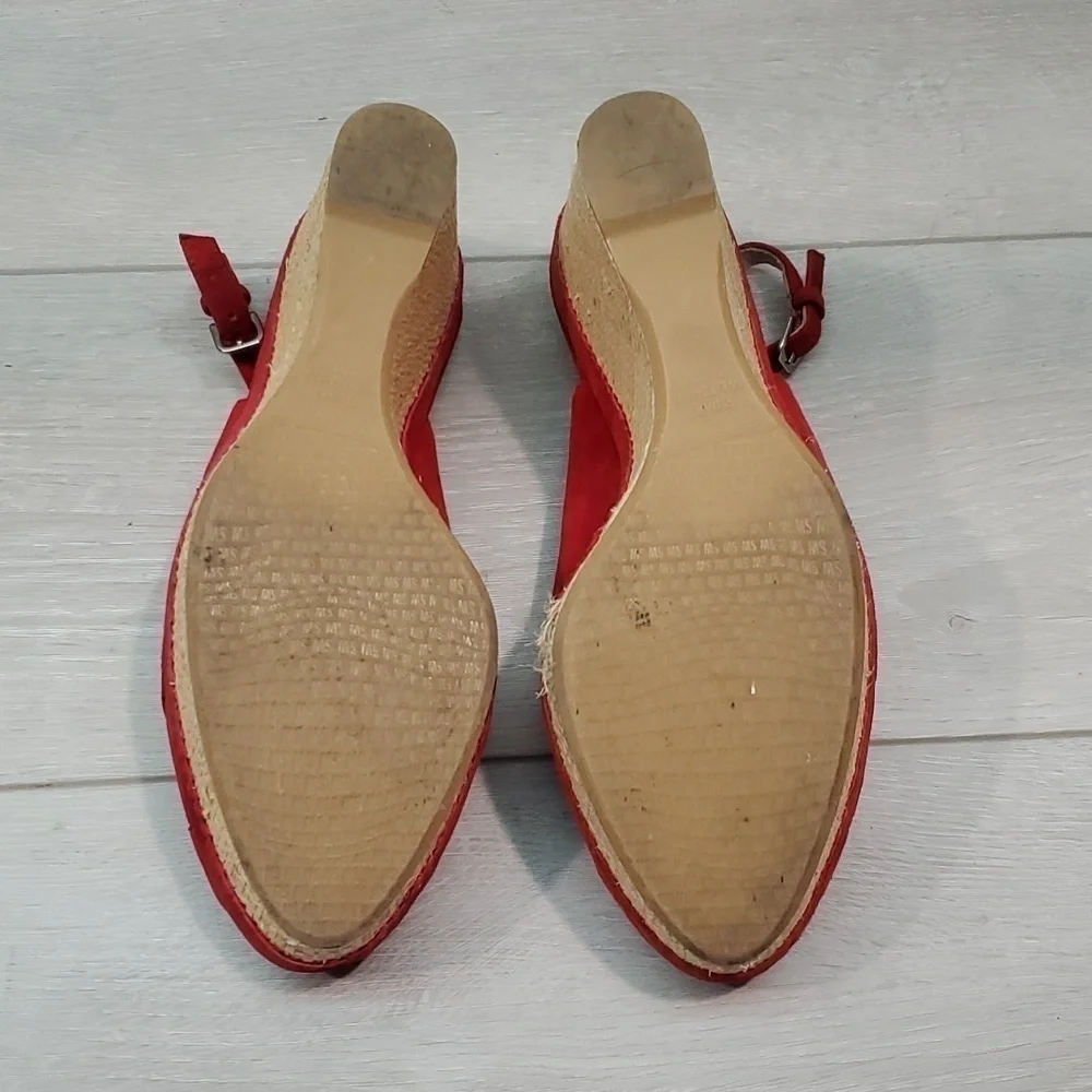 Stuart Weitzman Womens Ankle Suede Slingback Wedge Sandals shoes sz 7.5M - Picture 11 of 13